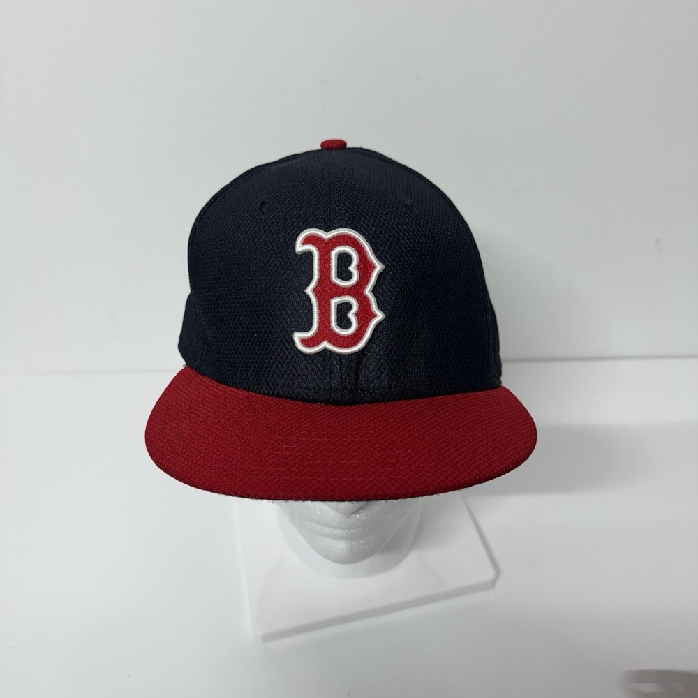 Boston Red Sox New Era 59FIFTY Fitted Hat 7 1/2 Navy Red Diamond Era MLB Cap